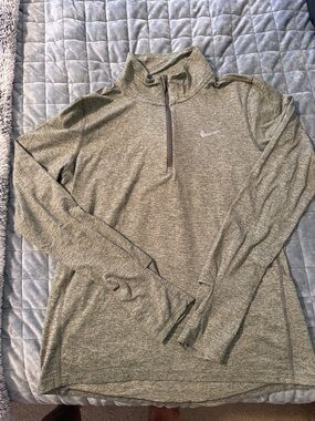 Nike Women's Size Small Olive Green Heather Quarter-Zip Pullover
